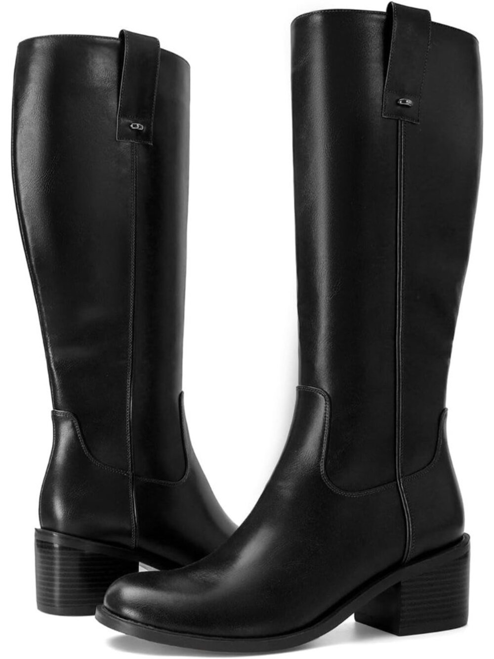 🆕Women Black Chunky Heel Round Toe Campus Boots Comfortable Low Block Heel - Picture 5 of 5